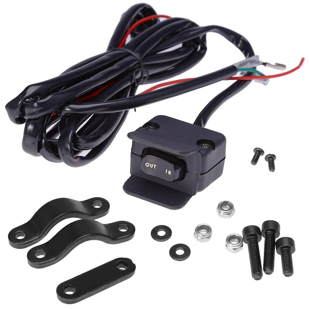 12V Winch Rocker Thumb Switch With Mounting Bracket Handle Bar Control Switch For Kfi, Warn, Ramsey, Superwinch, Champion, Venom, Badland Etc.