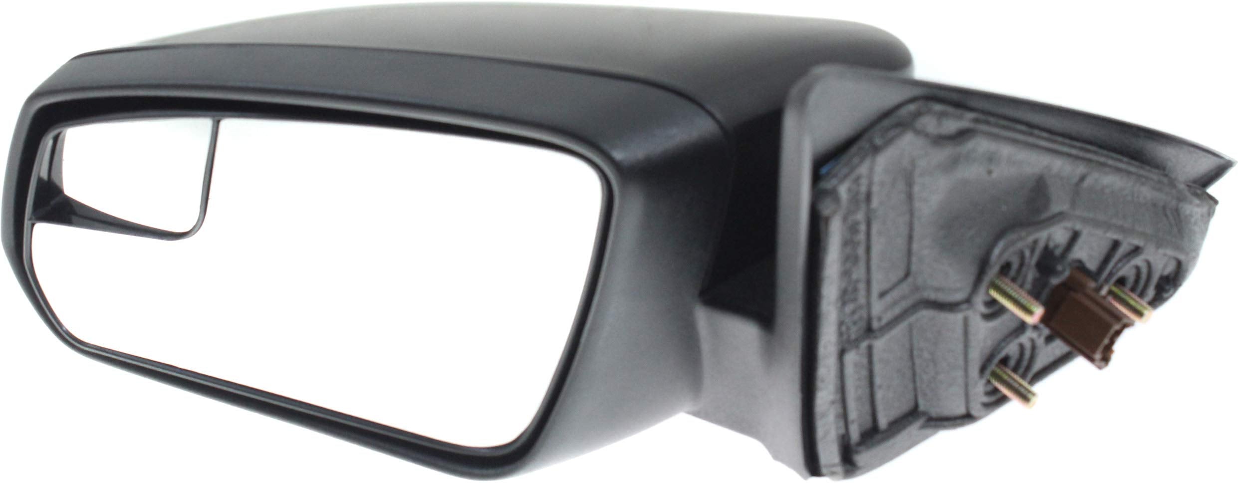 Kool-Vue Mirror Compatible with 2011-2012 Ford Mustang Driver Side With 1 Paintable and 1 Textured Black Cap, With Blind Spot Gl
