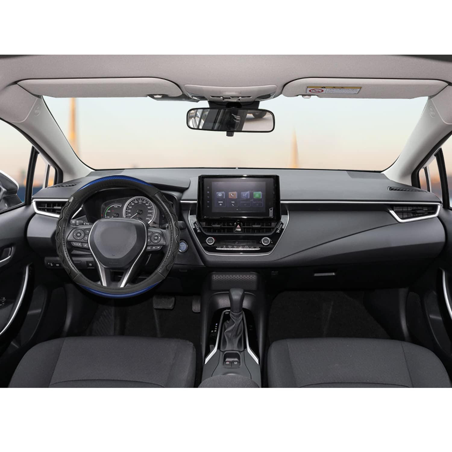 Giant Panda Steering Wheel Cover For Toyota Tacoma,4Runner,Tundra,Sequoia, Large Size - Black