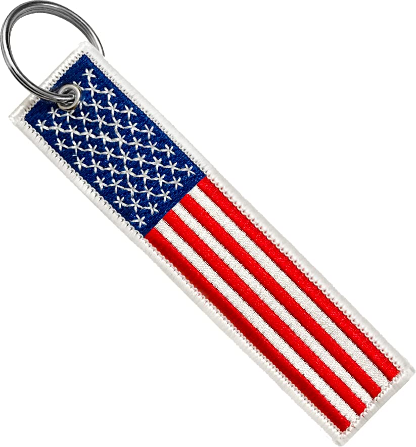 Flag Keychain Tag With Key Ring, Edc For Motorcycles, Scooters, Cars And Gifts (United States Of America)