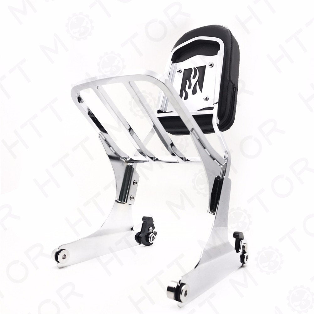 Httmt Mt501-006F+502-012-Cd Detachable Sissy Bar Backrest & Luggage Rack Compatible With Harley Fatboy Softail Flstn