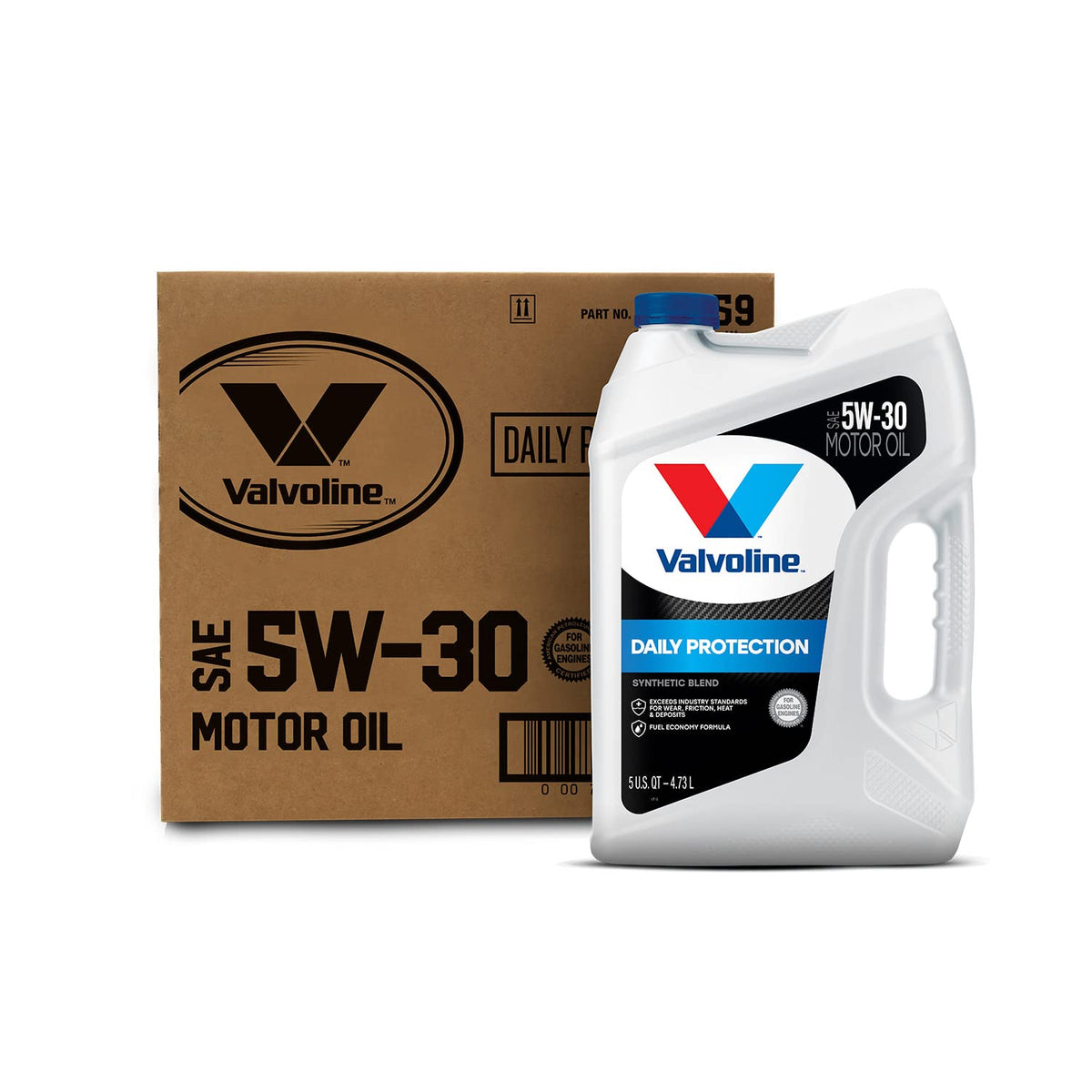 Valvoline Daily Protection Sae 5W-30 Synthetic Blend Motor Oil 5 Qt, Case Of 3 (Packaging May Vary)