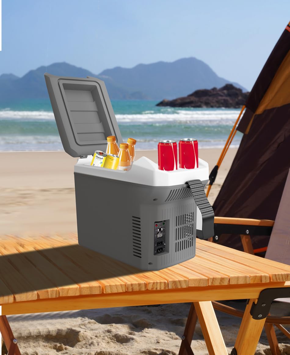 TREFAN 8 Liter/Quart Electric Car Cooler & Warmer 12v Plug in Cooler with AC/DC Car Mini Fridge Portable Electric Cooler for Car