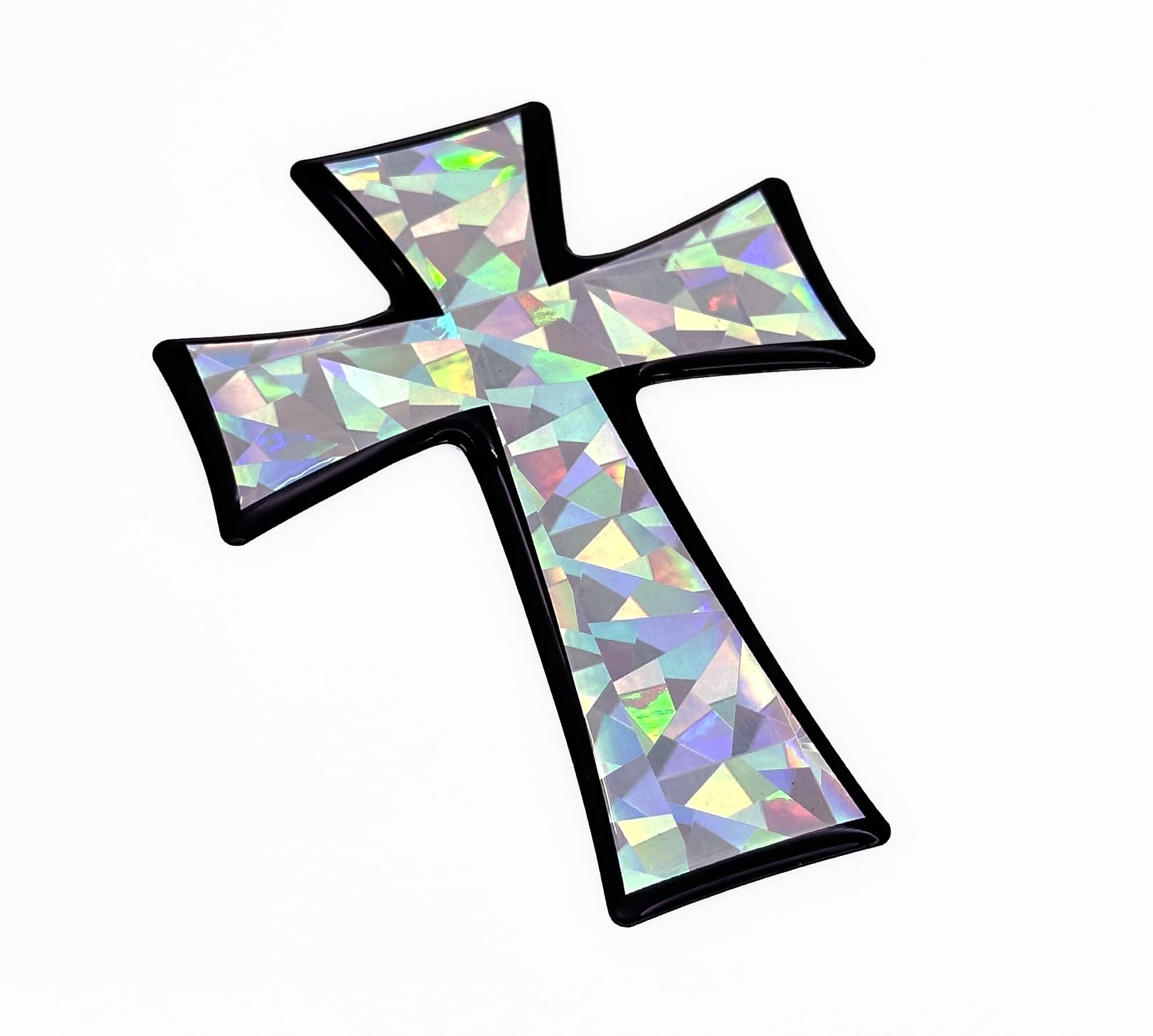 Elektroplate Christian Cross Automotive Decal 3.25” x 2.5” | Premium Weatherproof Religious Sticker Decal for Cars, Trucks, Coolers, Laptops, and More