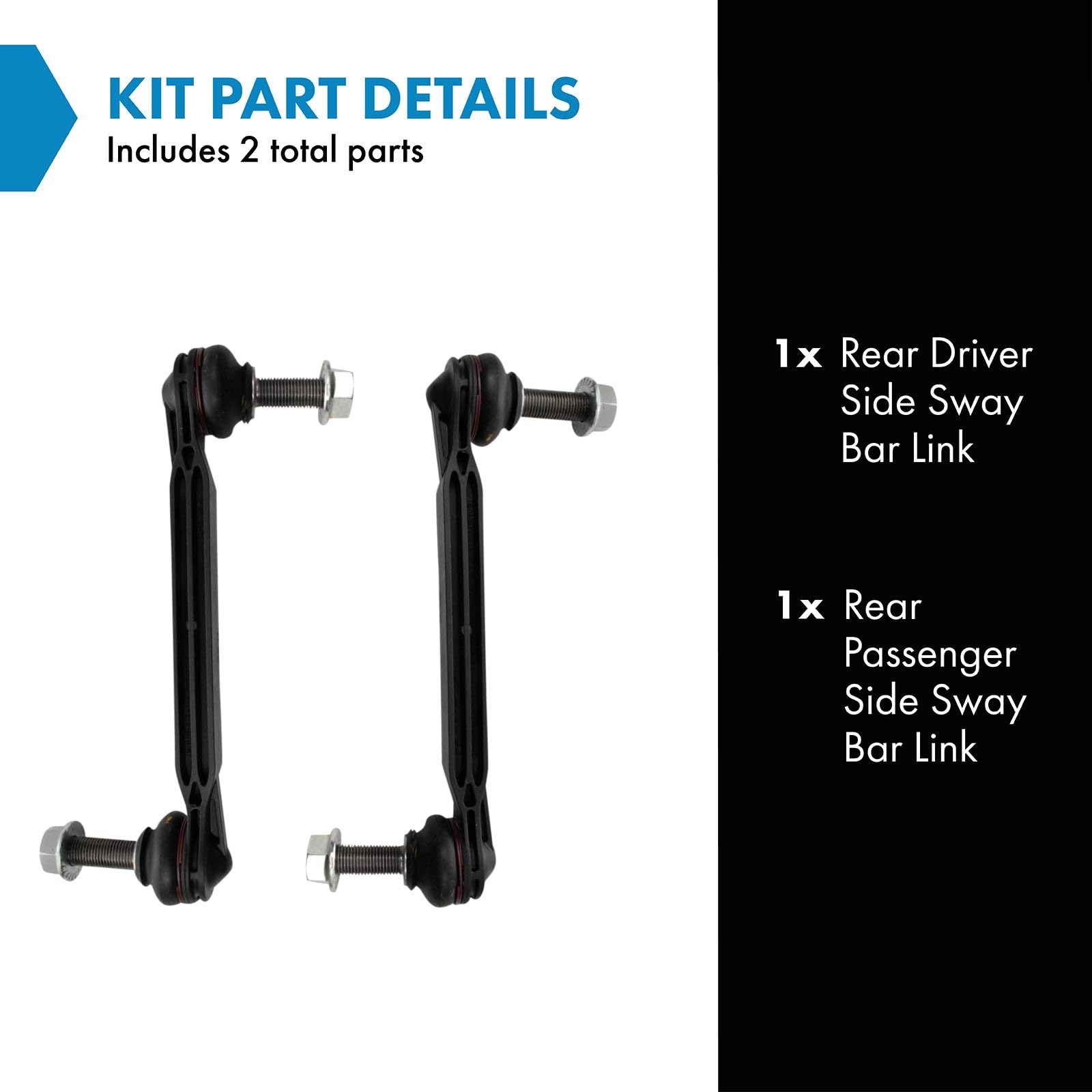 Trq Rear Sway Bar Stabilizer Link Set Compatible With 2016-2020 Fiat 500X 2017-2021 Jeep Compass 2015-2021 Renegade