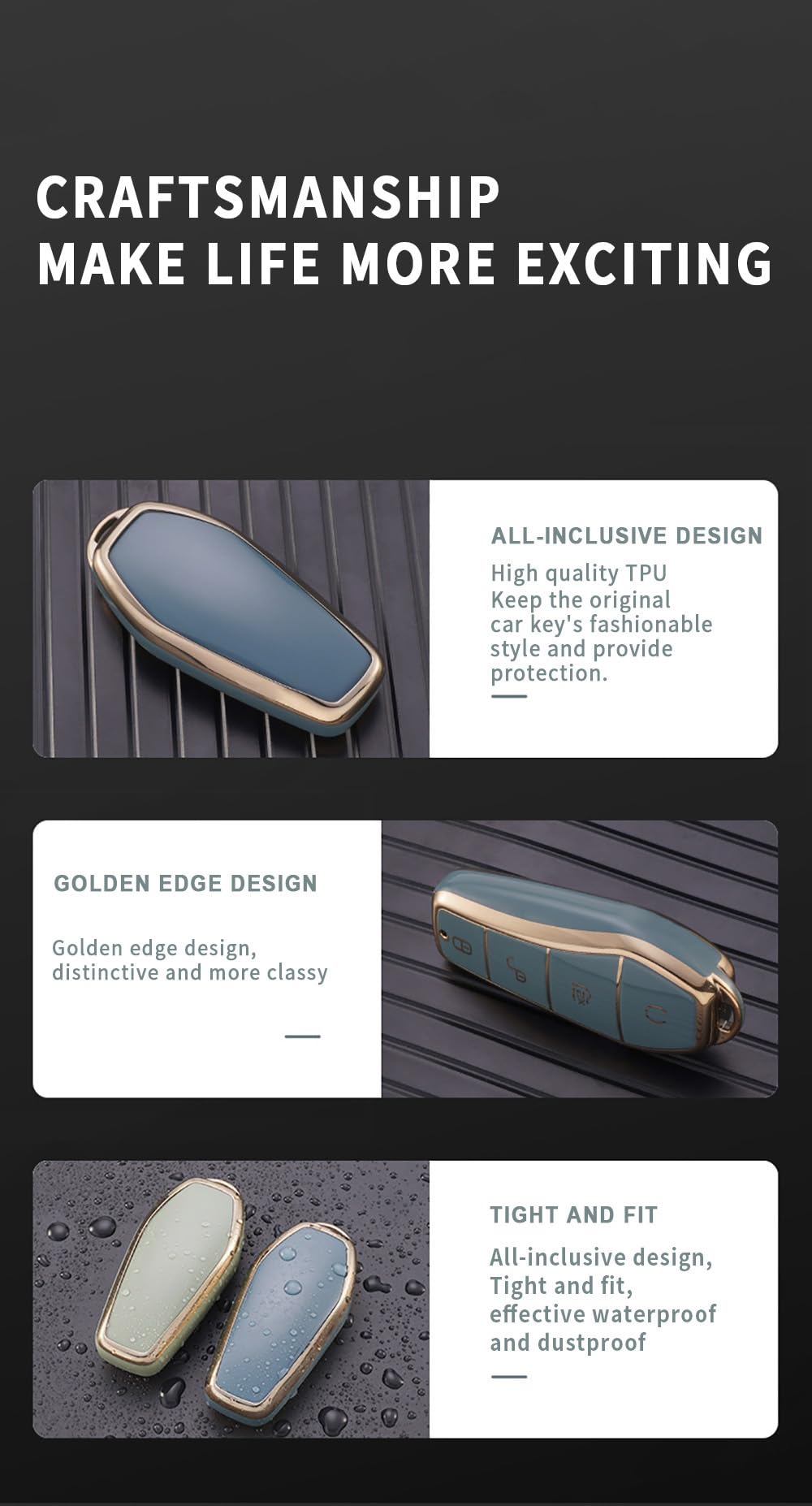 Tecart Tpu Key Fob Cover Fit For Byd Han Ev Tang Dm 4 Button Car Key Case Cover Protector Key Cover Key Shell Holder Black