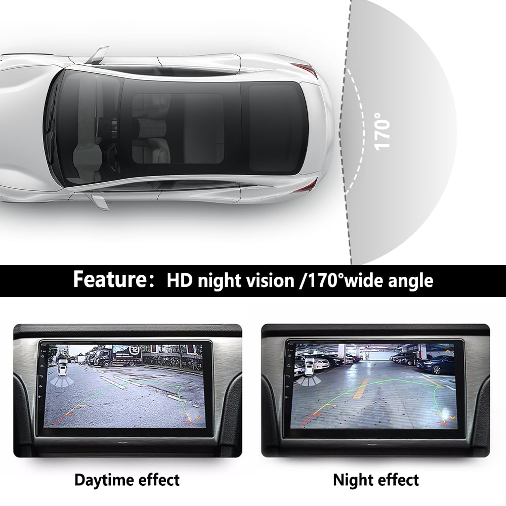 License Plate Backup Camera,Hd Night Vision Reverse Camera With 8 Led,170Wide Angle Waterproof Car Rear View Camera Fits Car Tru