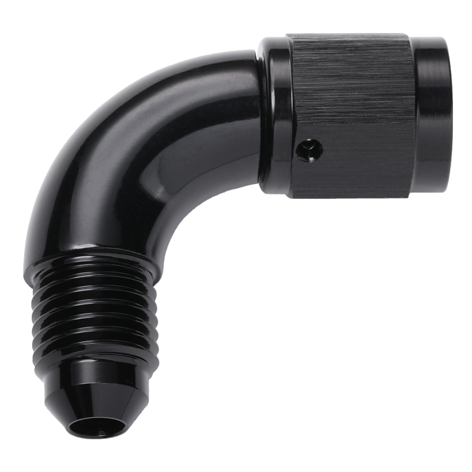 Podavelle 90 Degree 4An Male To 4An Female Swivel Full Flow Fitting Adapter Coupler Aluminum Black