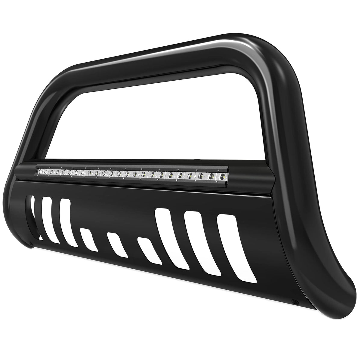 Autosaver88 Bull Bar With Led Light Bar Compatible For 2004-2023 Ford F-150//2003-2014 Navigator 3'' Tubing Front Grille Brush P