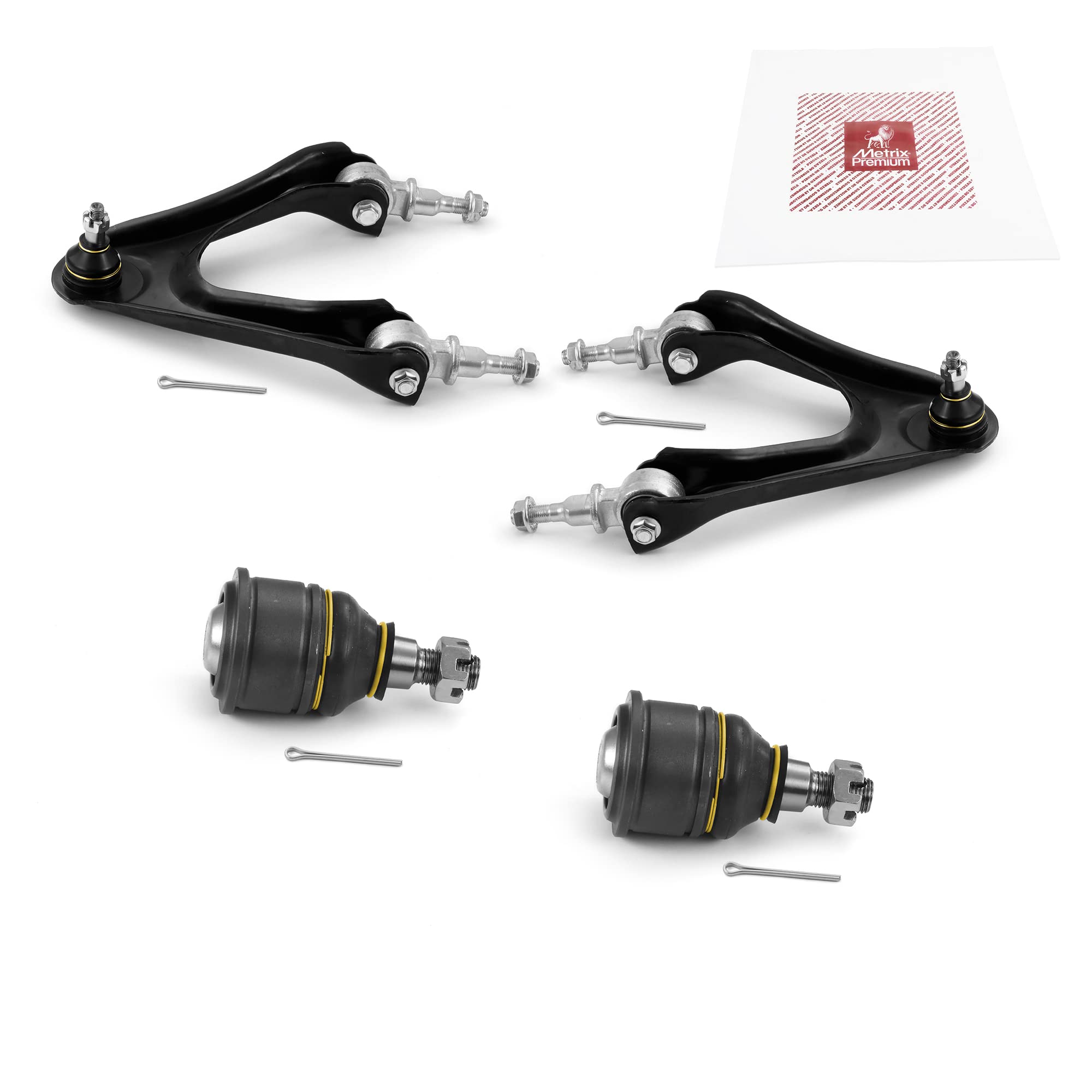 Metrix Premium Chassis Parts - 4 Pc Front L/R Upper Control Arm & Front Lower L/R Ball Joint Kit Fits 96-99 Isuzu Oasis, 95-98 H