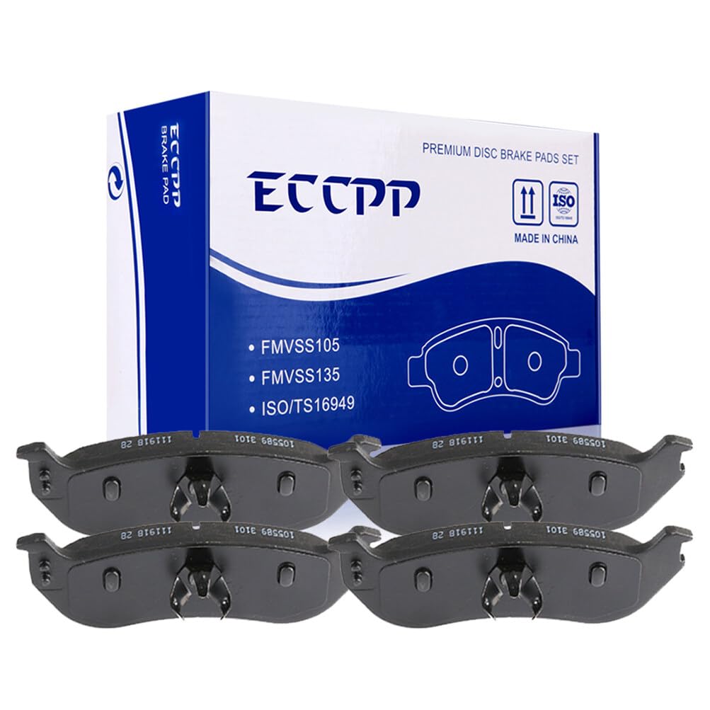 Automuto 4Pcs Rear Semi-Metallic Disc Brake Pads Set D1109 For Ford For Explorer 2002-2005,For Mercury Mountaineer 2002-2005