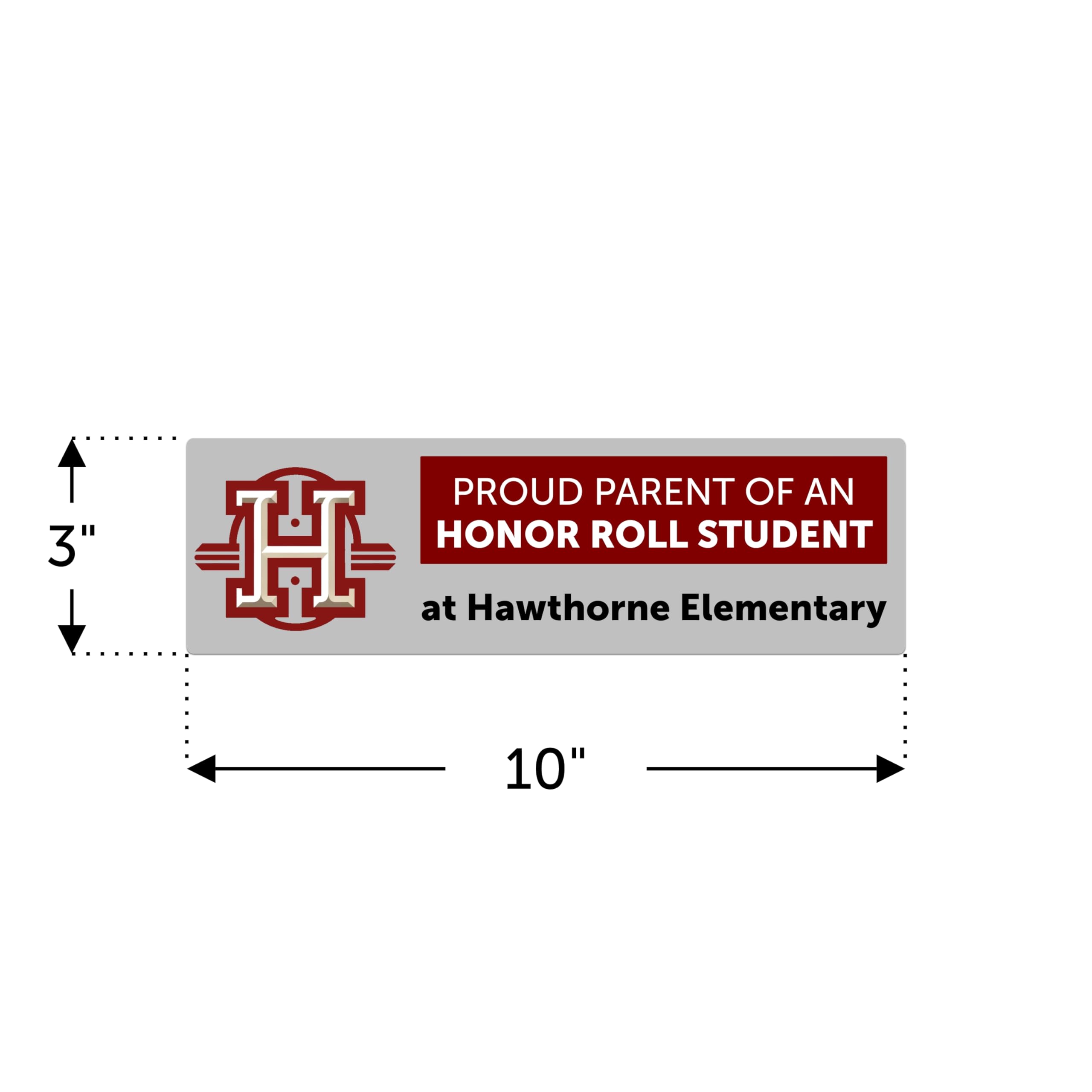 Bunny Badges Custom Honor Roll Bumper Stickers - Personalized Vinyl Stickers, 3" x 10" for Cars, Trucks, and Vehicles