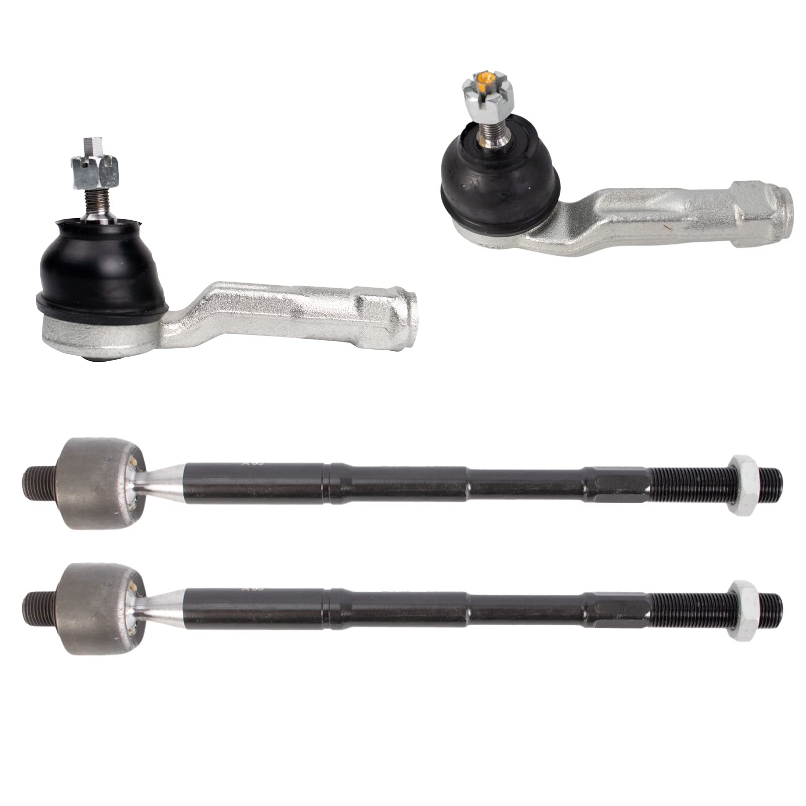 Trq Front Inner And Outer Tie Rod Set Compatible With 2016-2021 Hyundai Elantra 2018-2020 Elantra Gt 2018-2022 Kona 2019-2020 Ki