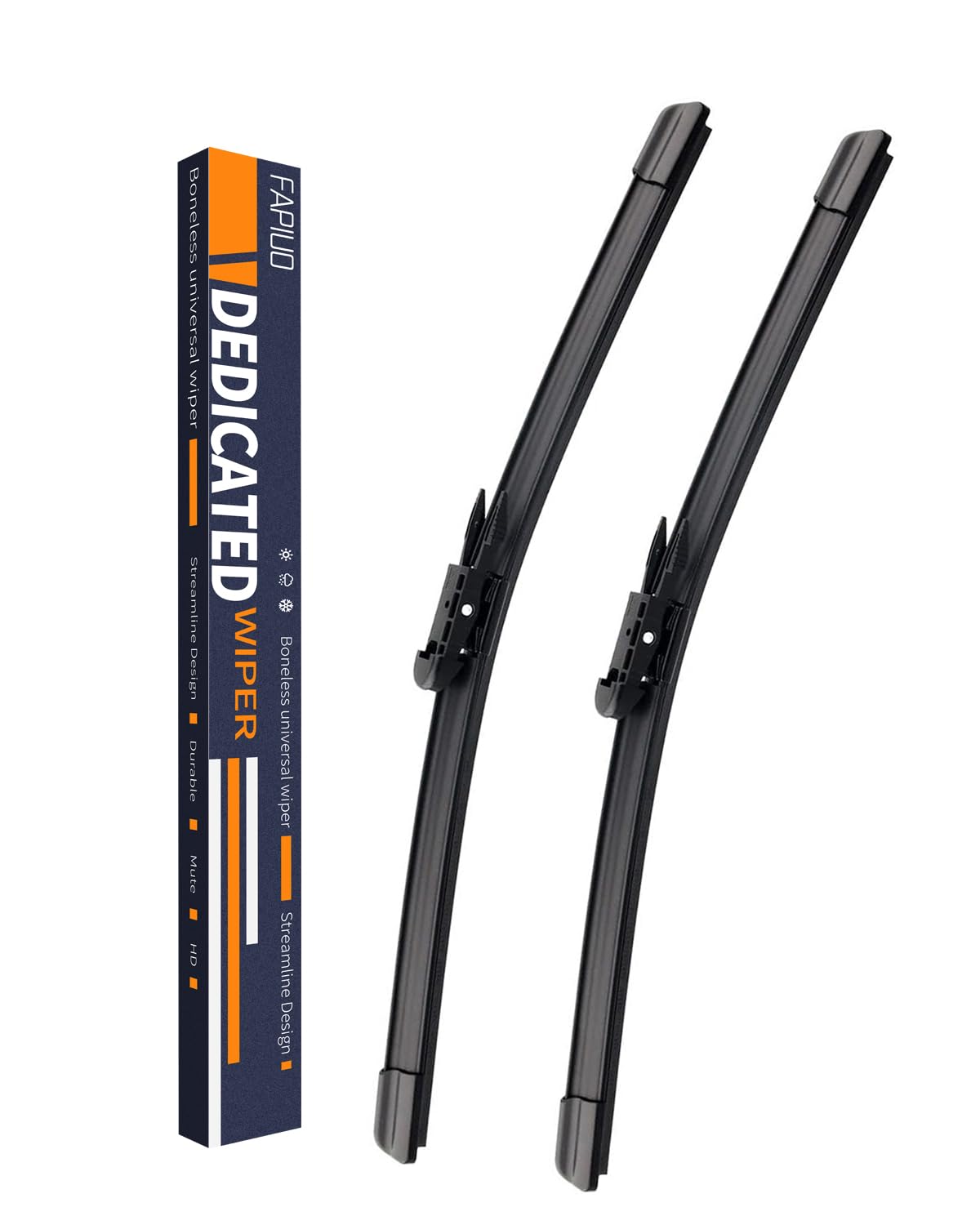 Replacement For Toyota Sequoia/Tundra 2007-2021 Silent Wipers -Fapiuo Front Windshield Pinch Tab Wipers 26''+23'' Blade Set (2 P