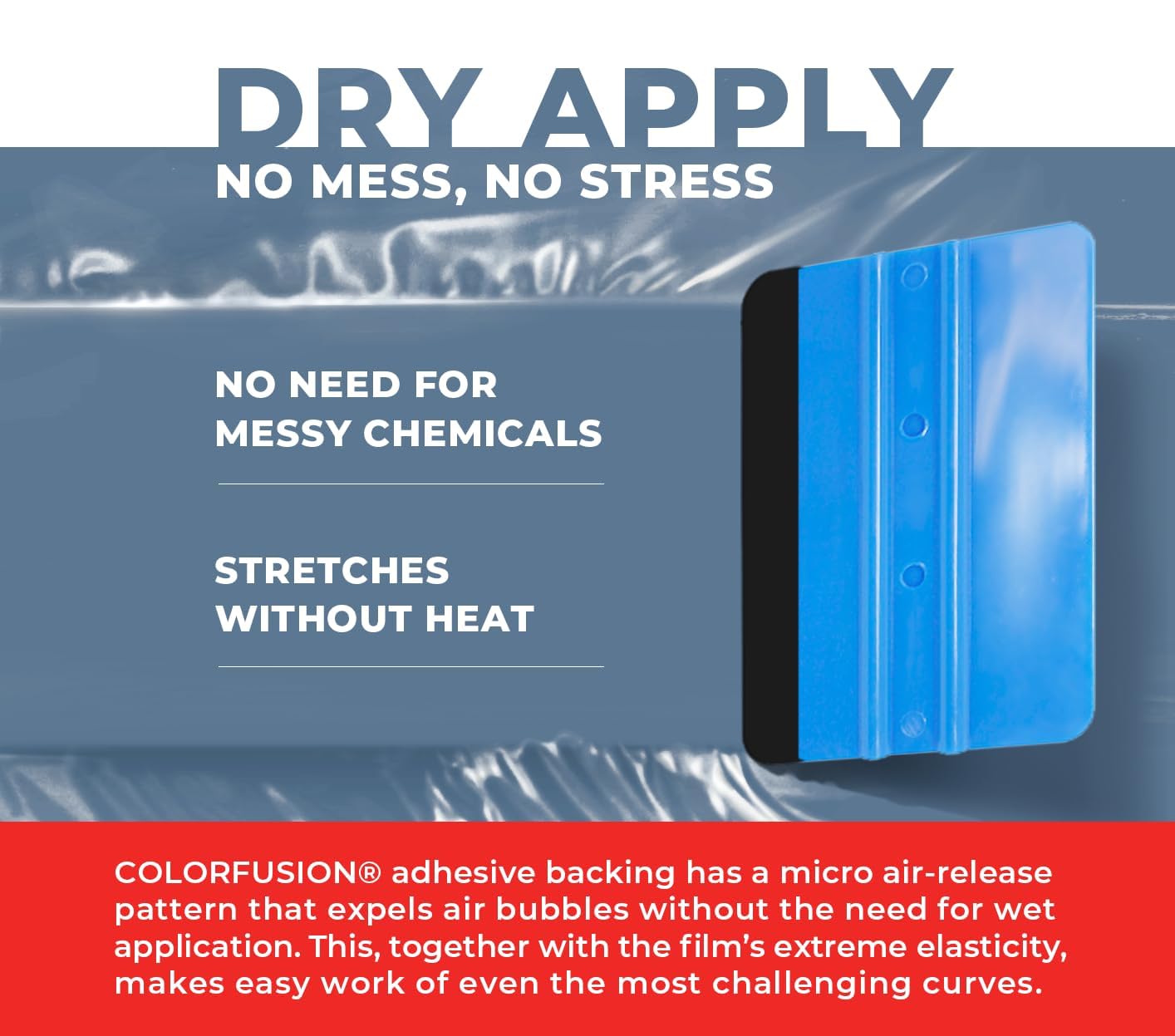 Colorfusion Ppf By Vvivid, Gloss China Blue Dry Apply Ppf Vinyl Car Wrap Roll 1Ft X 5Ft