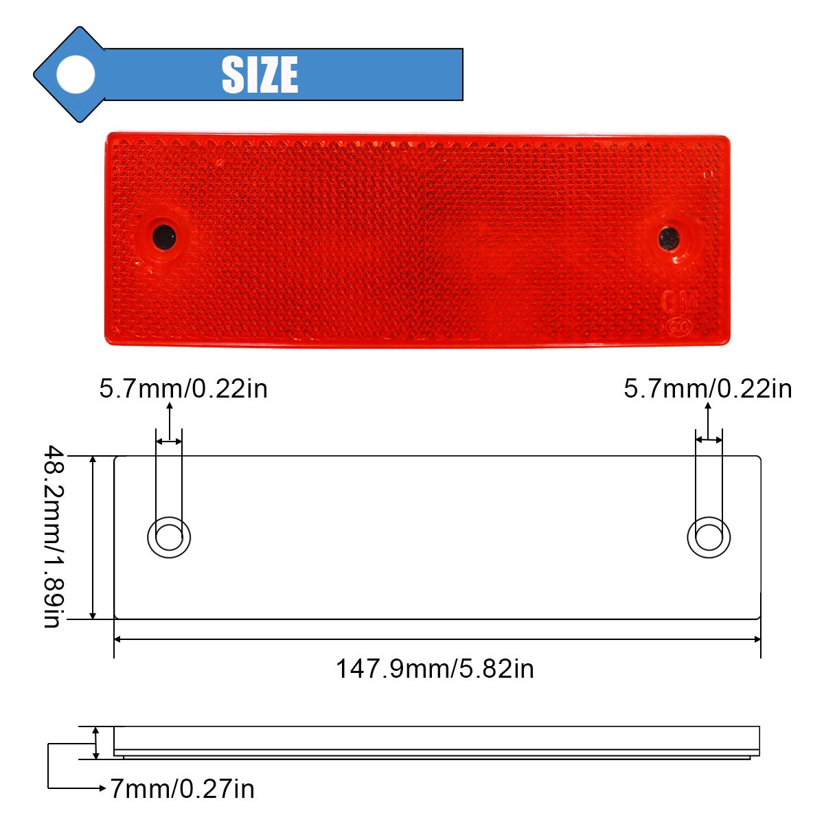 Smseace 15Pcs Safety Reflectors Self Adhesive Trailer Reflectors,Car Reflector,Reflectors For Driveway Used For Truck,Rvs,Motorcycle,Cars,Bus Safety Reflectors