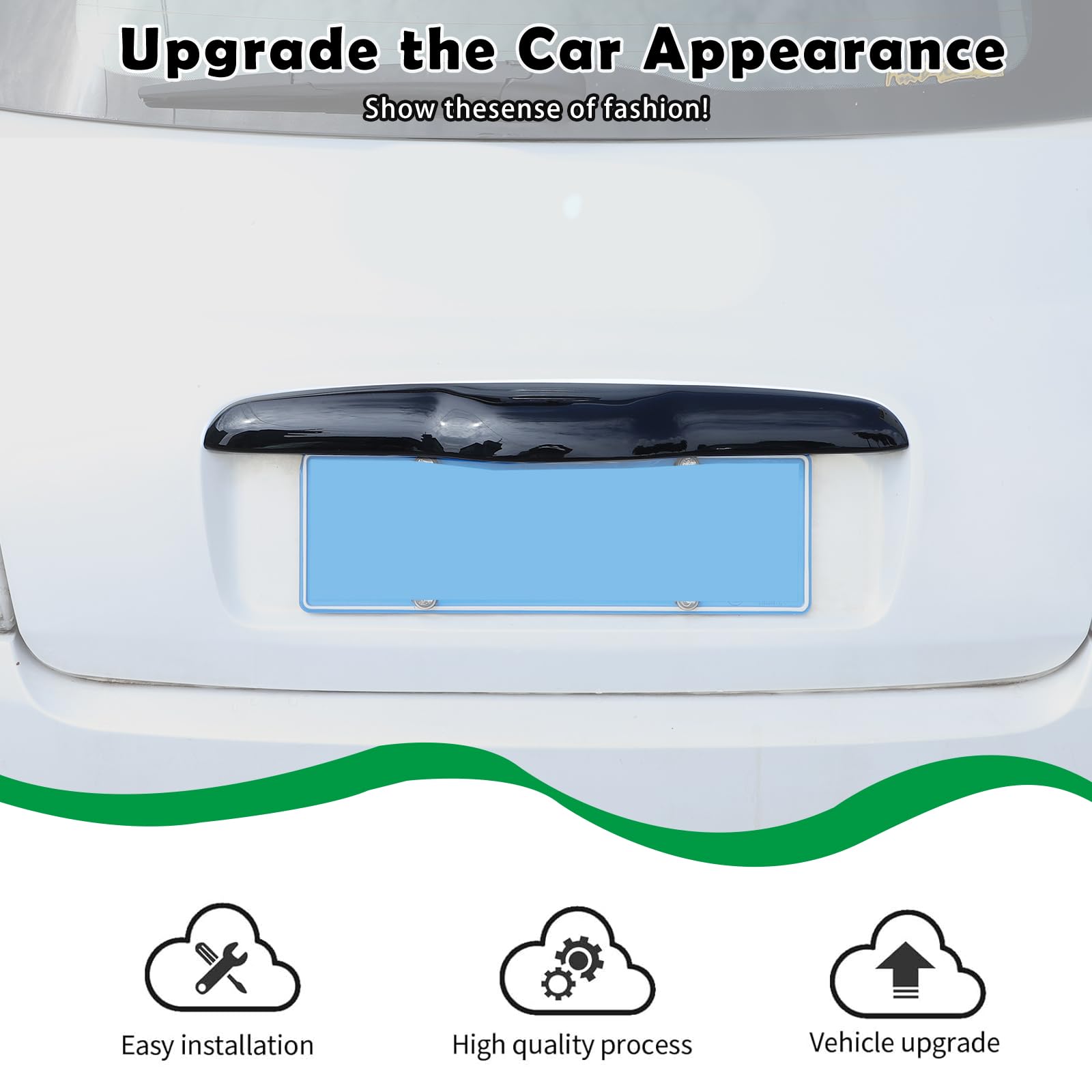 Happyhorse Car Trunk Tailgate Handle Compatible With Fiat 500/500 Abarth 2010-2024,Car Trunk Door Handle, Trunk Open Handle Protective Cover Accessories (Piano Black)