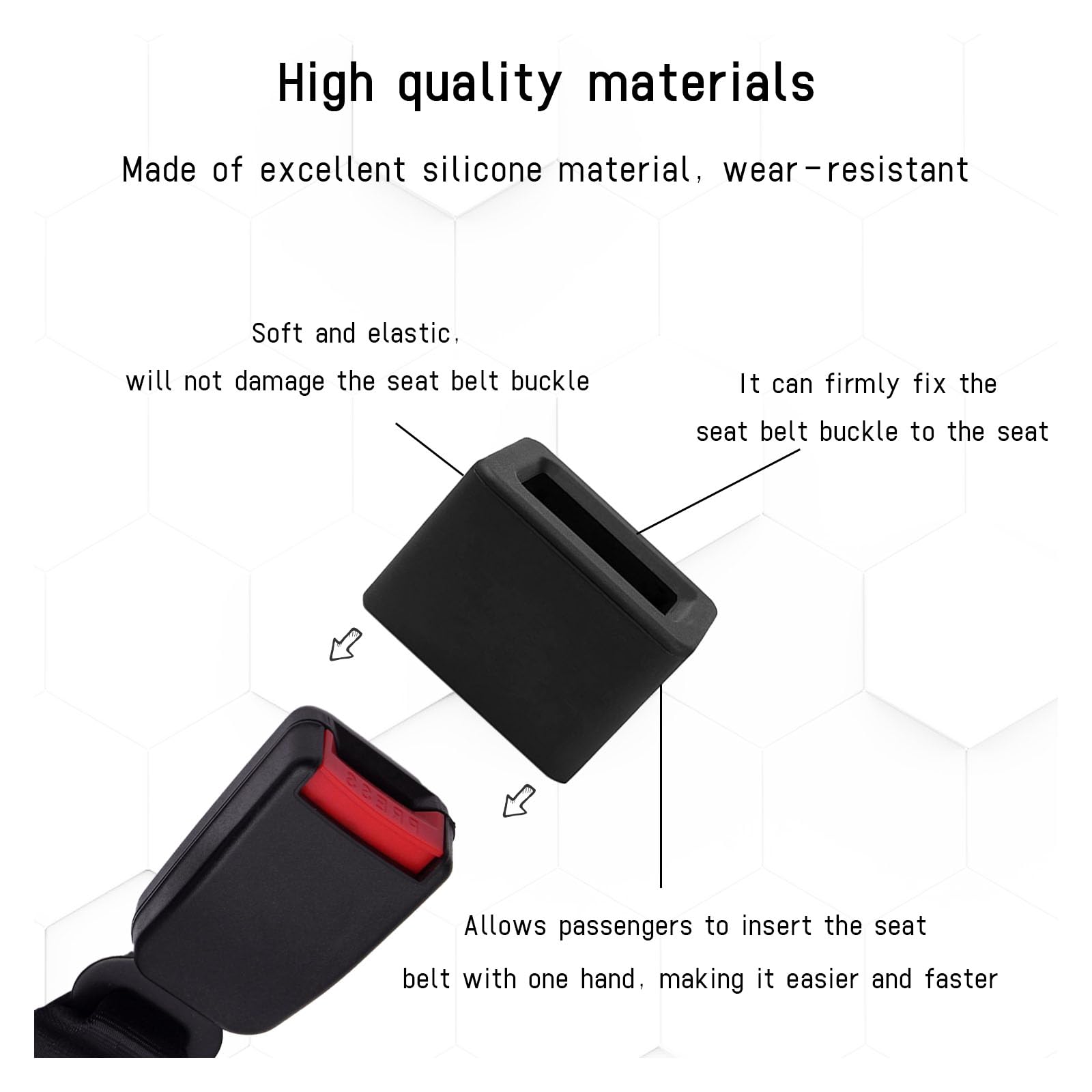 Augeny 2Pcs Seat Belt Buckle Holder, Silicone Auto Rear Seatbelt Buckle Booster To Makes Receptacle Stand Upright For Easy Access, Universal Vehicle Seatbelt Buckle For Kids (Black)