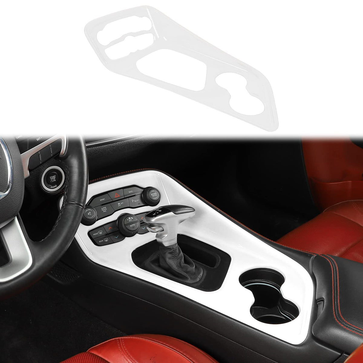 Voodonala For Challenger Gear Shift Shifter Panel Shift Lever Panel Transmission Gear Selector Gearstick Panel Cover Trim Fit Fo