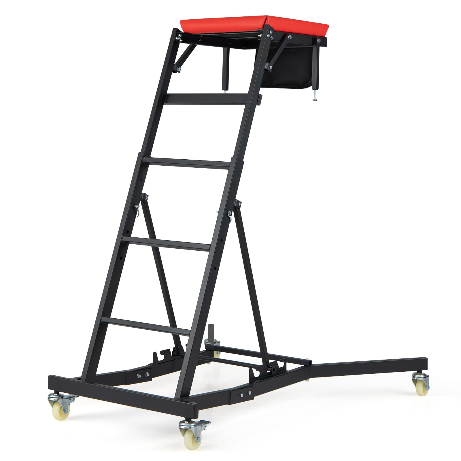 Toolsempire Topside Automotive Engine Creeper, Foldable Mechanic Creeper with 42-69 Adjustable Height, Casters & Tool Pouch, 400