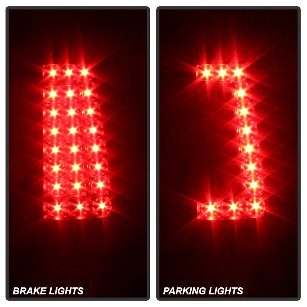 Acanii - For 2003-2006 Chevy Silverado 1500 2500Hd 3500Hd Black Housing [C-Strip] Led Tail Lights Brake Lamps Left+Right