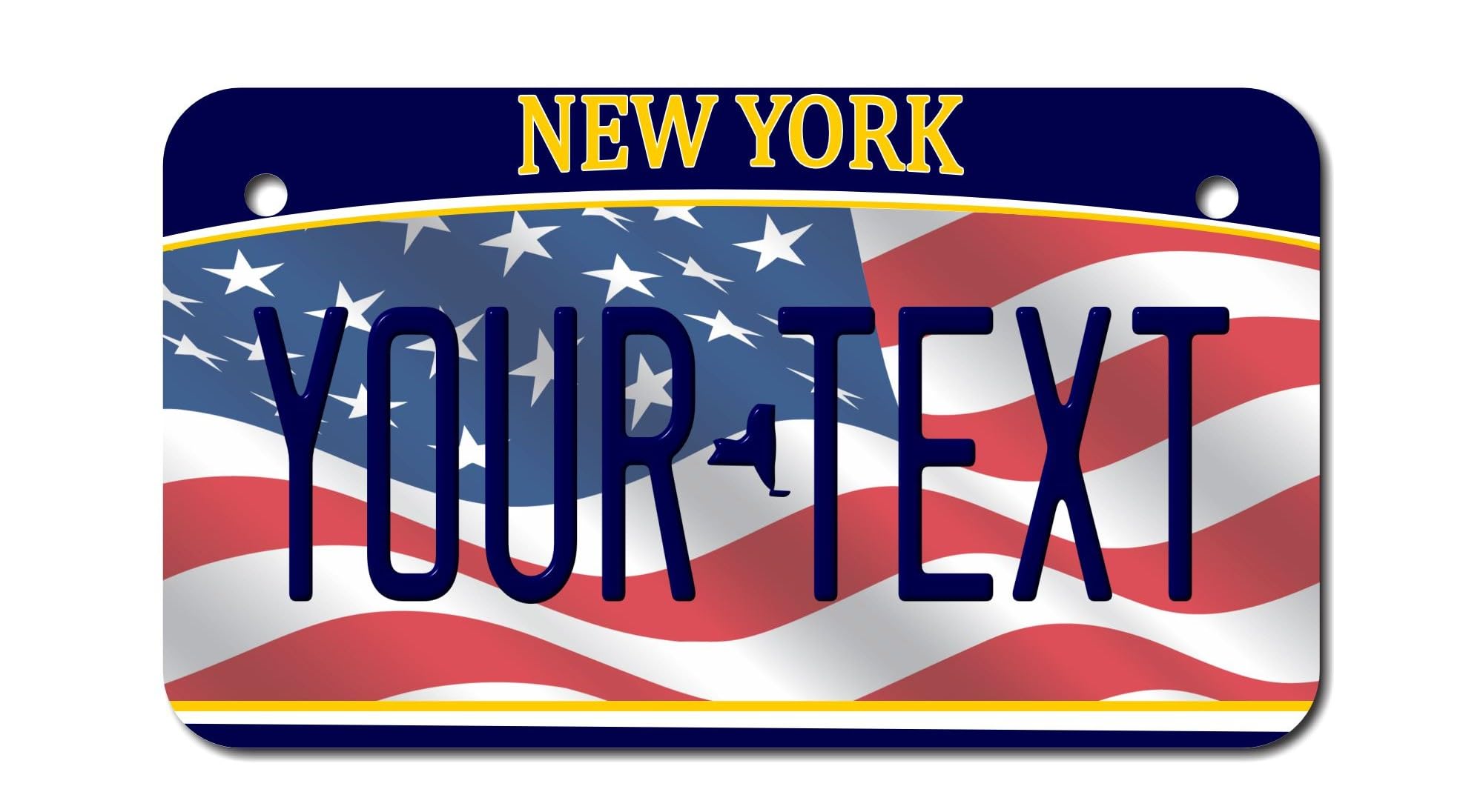 Teamlogo - Personalized New York License Plate - Custom Aluminum Name, Text, Number Plate - Customized Golf Cart Accessories, At