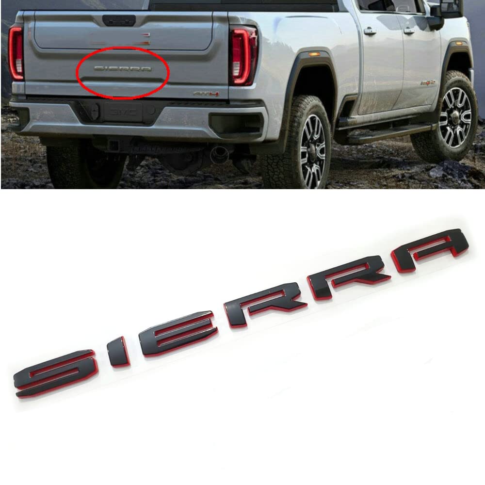 1Pc 2019-2025 Big Sierra Emblem Rear Liftgate Letter Nameplate Badge 3D Compatible With Sierra 1500 2500Hd 3500Hd At4 85002068 (