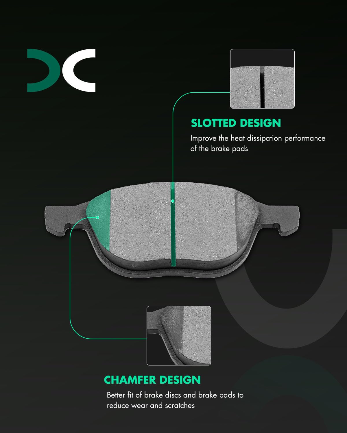 Scitoo D1044 D1095 Front Rear Ceramic Brake Pads Sets Fit For Ford For Ecosport/For Escape/For Focus/For Transit Connect,For Maz