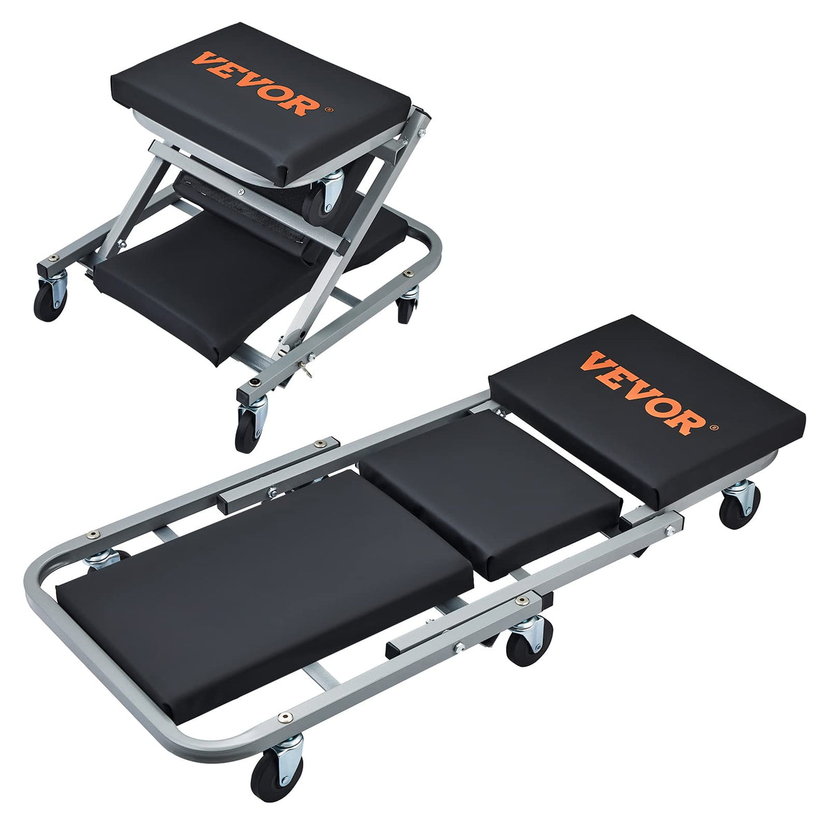 Vevor Mechanic Creeper, Garage Gift, 36' Z Creeper Seat, 2 In 1 Mechanic Gifts, 300 Lbs Capacity, Low Profile Creeper With 6 Pcs Wheels In Garage/Shop For Fathers Day Tool Gift
