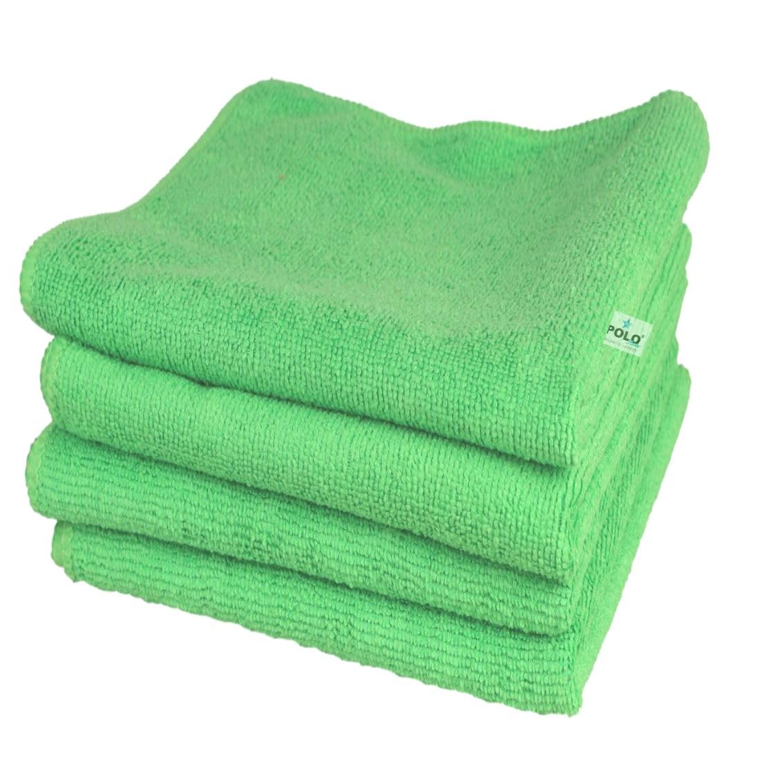 POLOSTAR Microfiber Effective Cleaning Cloth 280 GSM Pack of 4 | Multipleuse | Cleaning Rags for Home Kitchen Car & Bike Care (