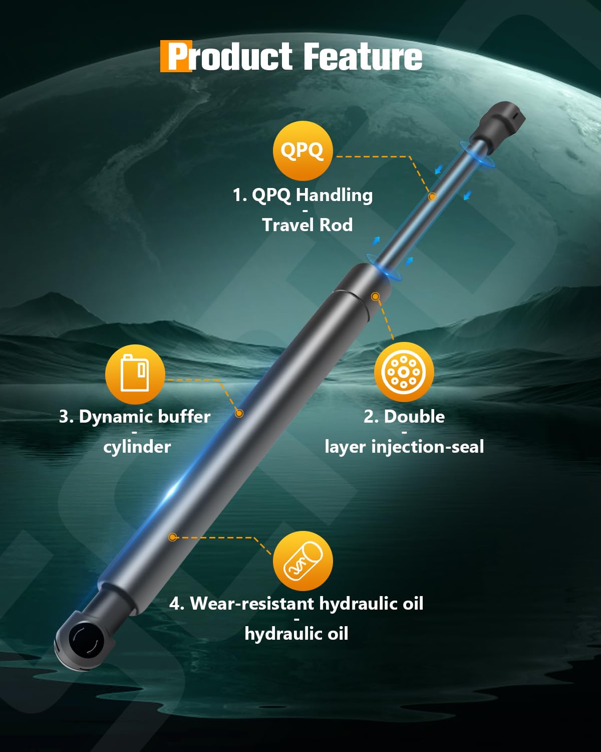 Scitoo 4116 11.38Inch Lift Supports Fit For Bmw X5 2000-2006 Front Left And Right Hood Shock Struts 2Pcs