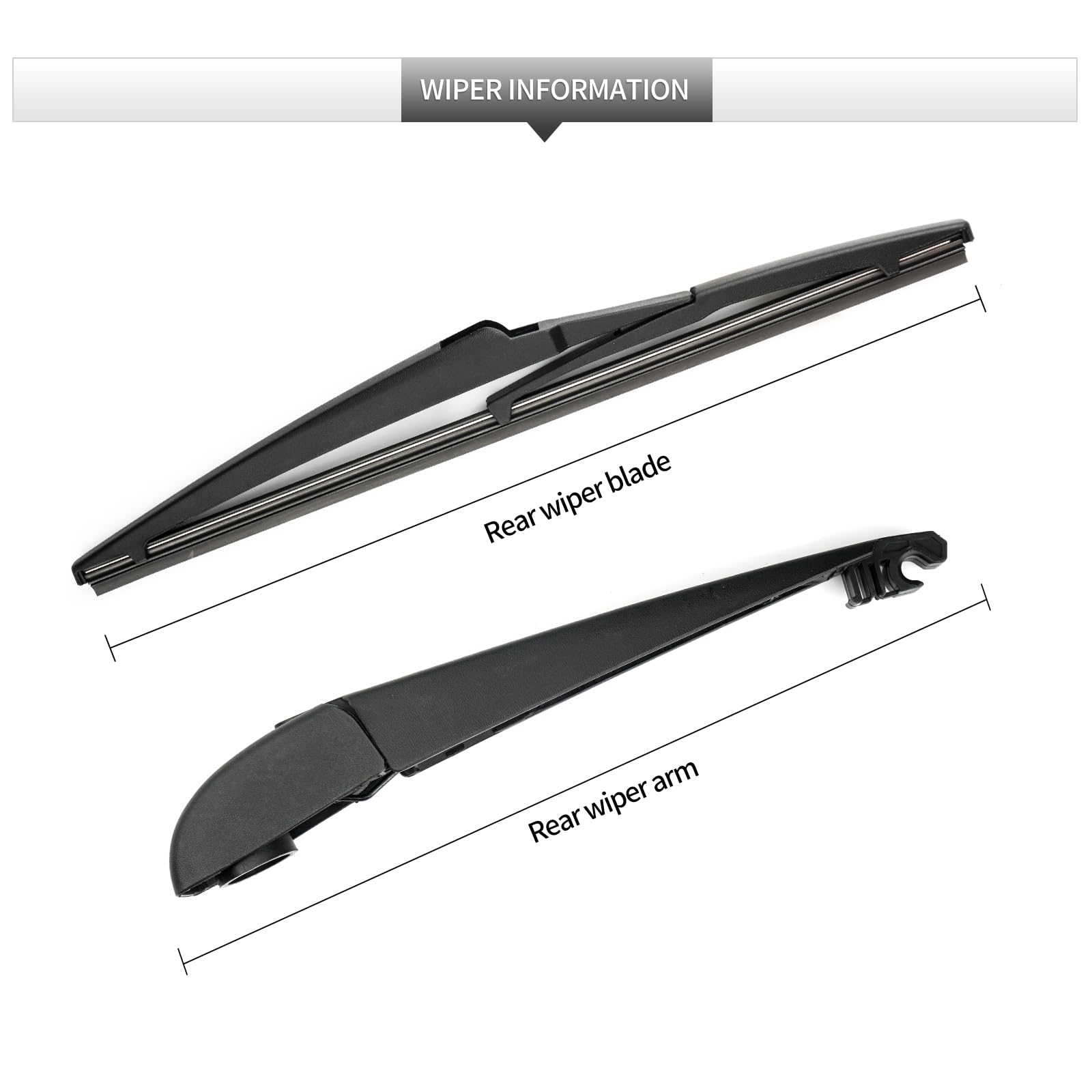 Replacement For Toyota Rav4 2019 2020 2021 2022 2023 Rear Windshield Wiper Blade And Arm Assembly-Car Back Window Wiper Arm Blad