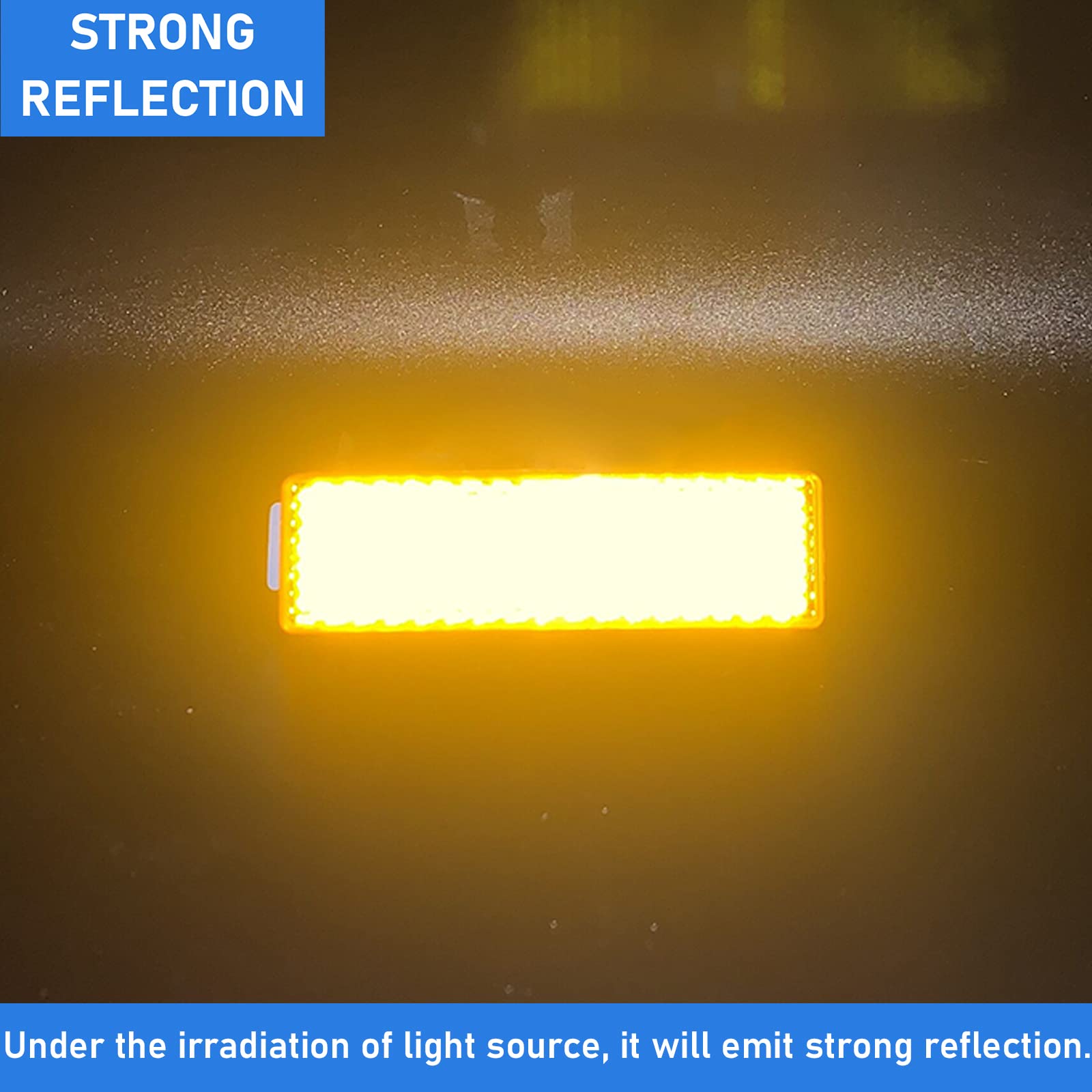 Mgmsinyo Reflector 76X22Mm Self Adhesive Rectangle Safety Waterproof Stick On For Driveway Mailbox Trailer