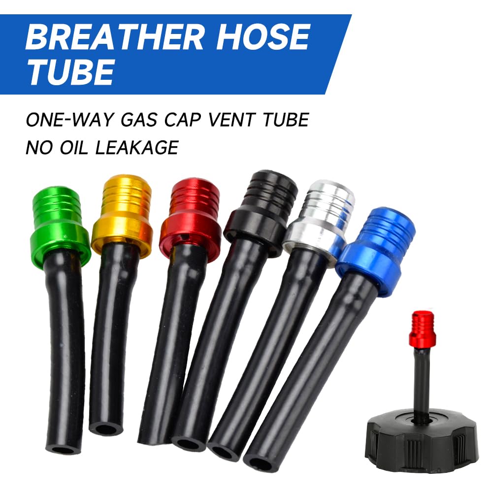 Hiaors Universal Tank Gas Vent Hose Cap Fuel Breather Valve Tube For 50Cc 110Cc 70Cc 125Cc Crf50 Crf150F Ttr50 Ttr110 Rm125 Klx150 Ssr Pit Dirt Bike Atv Quad 4 Wheeler Motorcycle Parts 6 Pcs