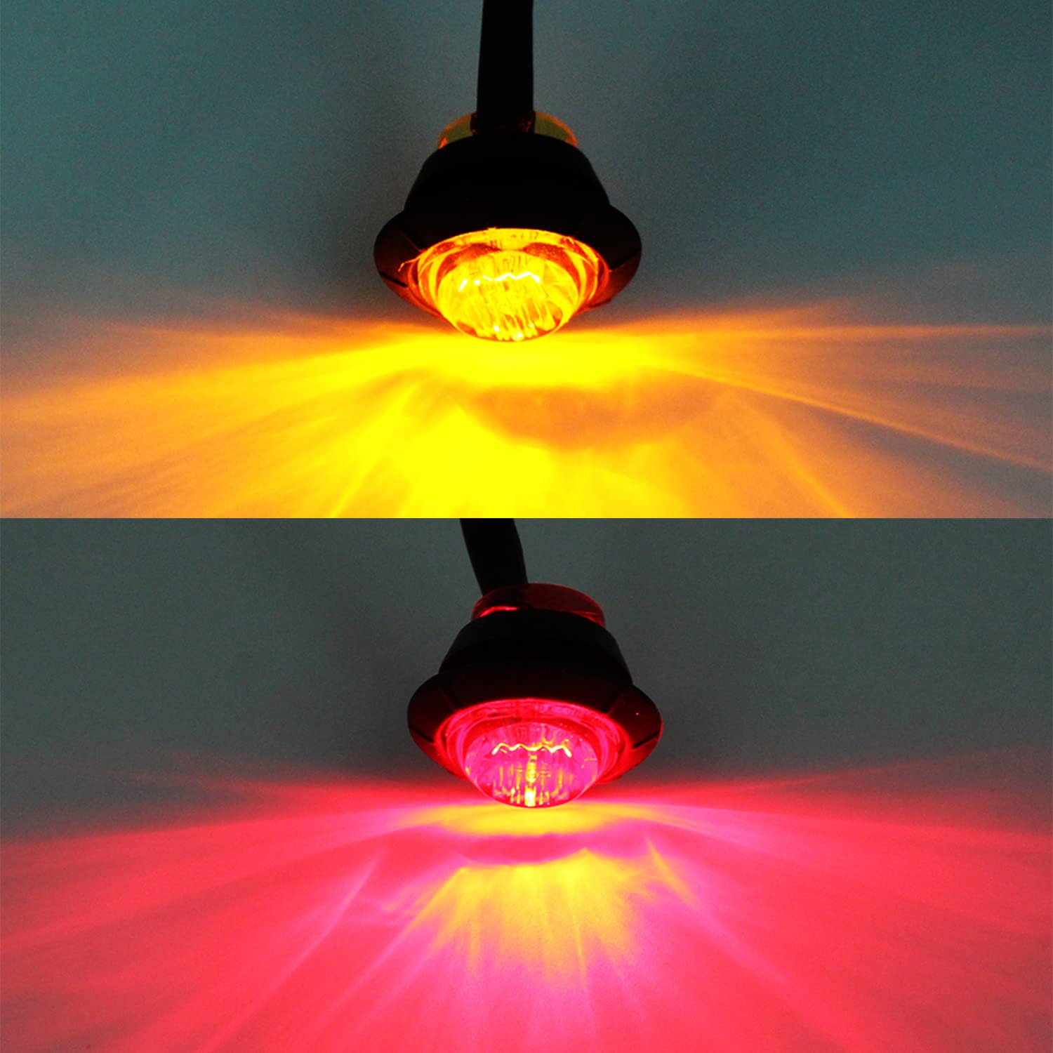 Fxc 'Purishion 10X 3/4 In' Round Led Clearence Light Front Rear Side Marker Indicators Light For Truck Car Bus Trailer Van Carav