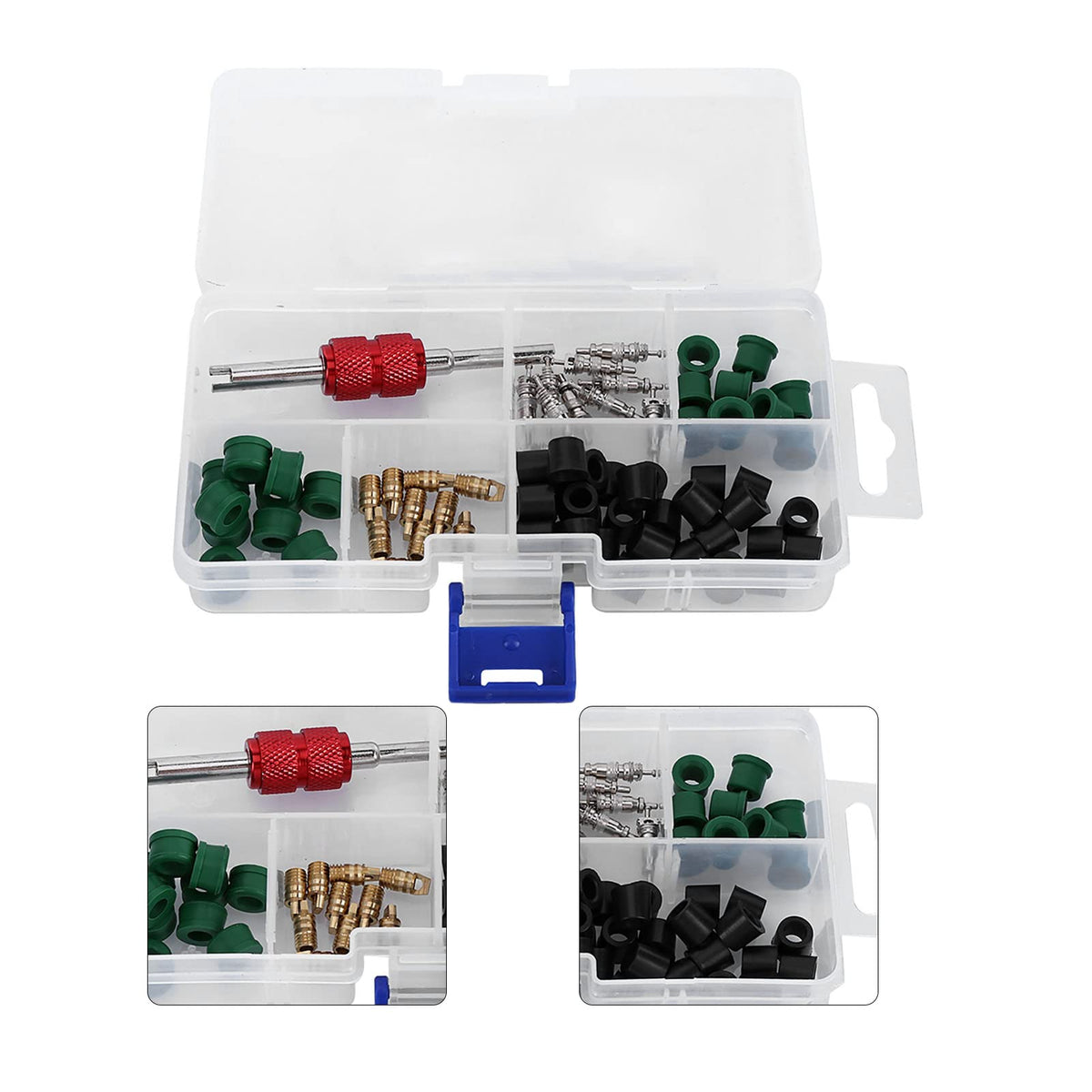 Yellow Jacket Hvac Hose Gasket,Hvac Hose Seals Hvac 71Pcs Air Condition Repair Kit Repair Tool 10Pcs Valve Cores 50Pcs Hose Gask