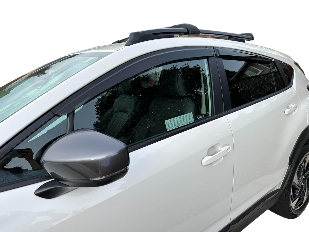Optimal Co Tape-On Side Window Deflectors for Subaru Crosstrek/Impreza, Smoke Tinted, Reinforced Acrylic, 2024-2026, Black