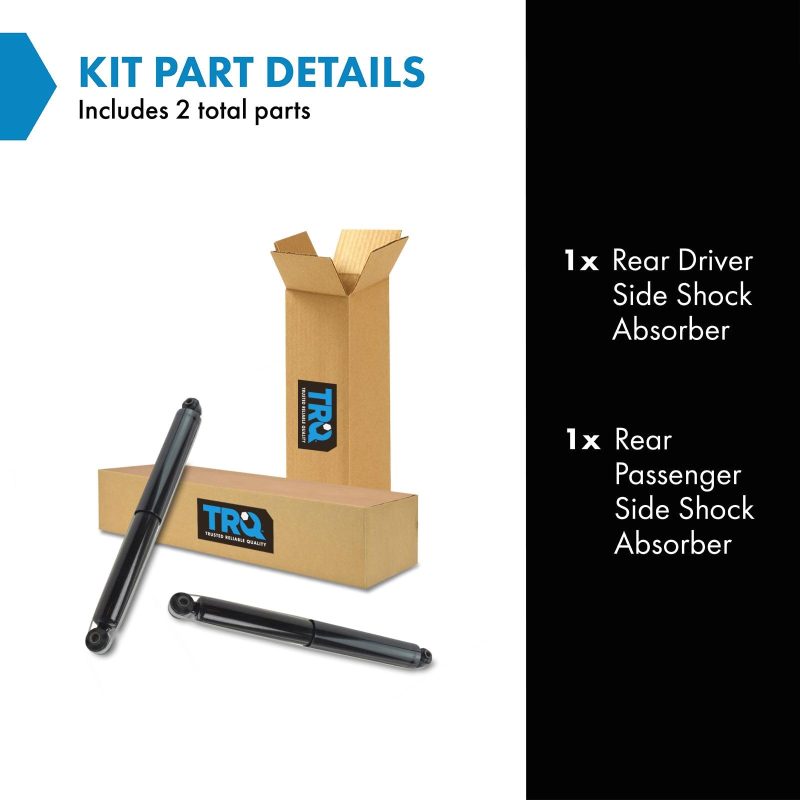 Trq Rear Shock Absorber Set Compatible With 1985-2005 Chevrolet Astro Gmc Safari 1986-1991 Volkswagen Vanagon