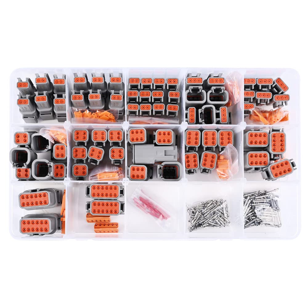 Jrready St6293 Deutsch Connector Kit Dtm 2 3 4 6 8 And 12 Pin Automotive Electrical Connectors With Size 20 Solid Contacts Crimp
