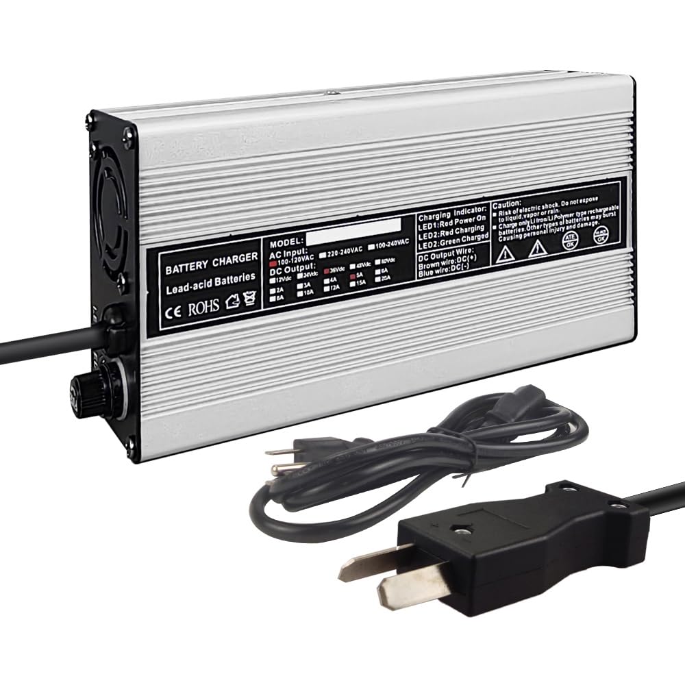 Abakoo New 36V 5A Golf Cart Battery Charger With Crowsfoot Plug