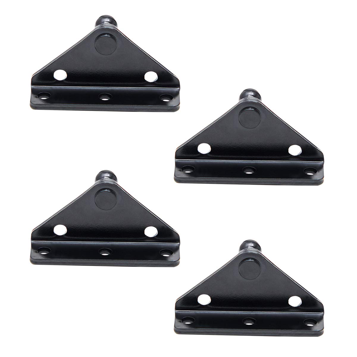 10Mm Ball Stud Mounting Bracket Angled L-Shaped Gas-Strut Mounts For Lift Supports Shocks Spring Prop, Black Set Of 4