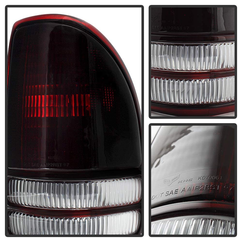 Acanii - For 1997-2004 Dodge Dakota Red Smoked Lens [Oe Style] Tail Lights Brake Lamps Assembly Pair Set Left+Right