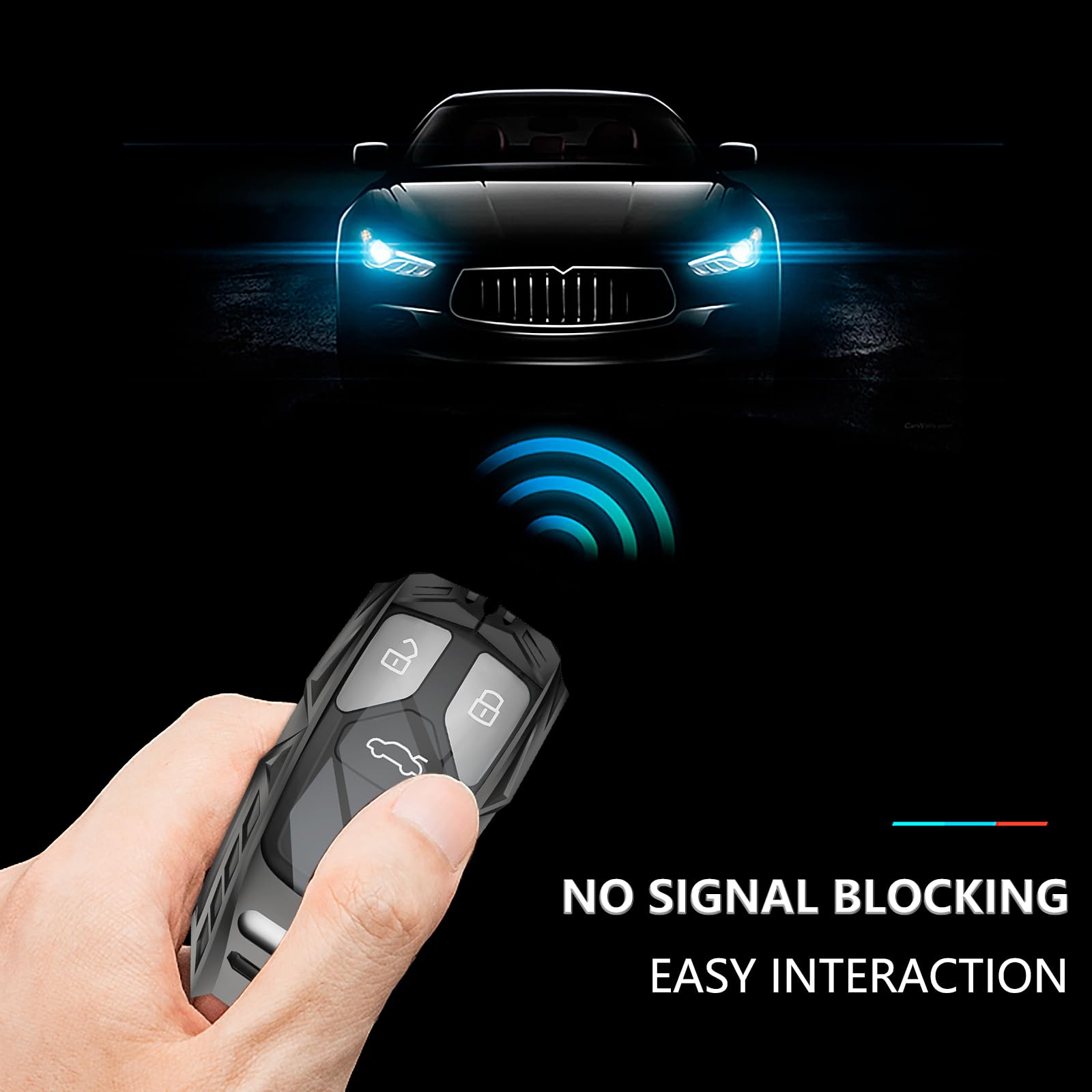 Ocezbiis For Audi Key Fob Cover,Keychain,Zinc Alloy Protection Car Key Case For A3 A4 A5 A6 Q7 Q5 Tts Sq5 R8 Rs4 Rs5 S5 Smart Re