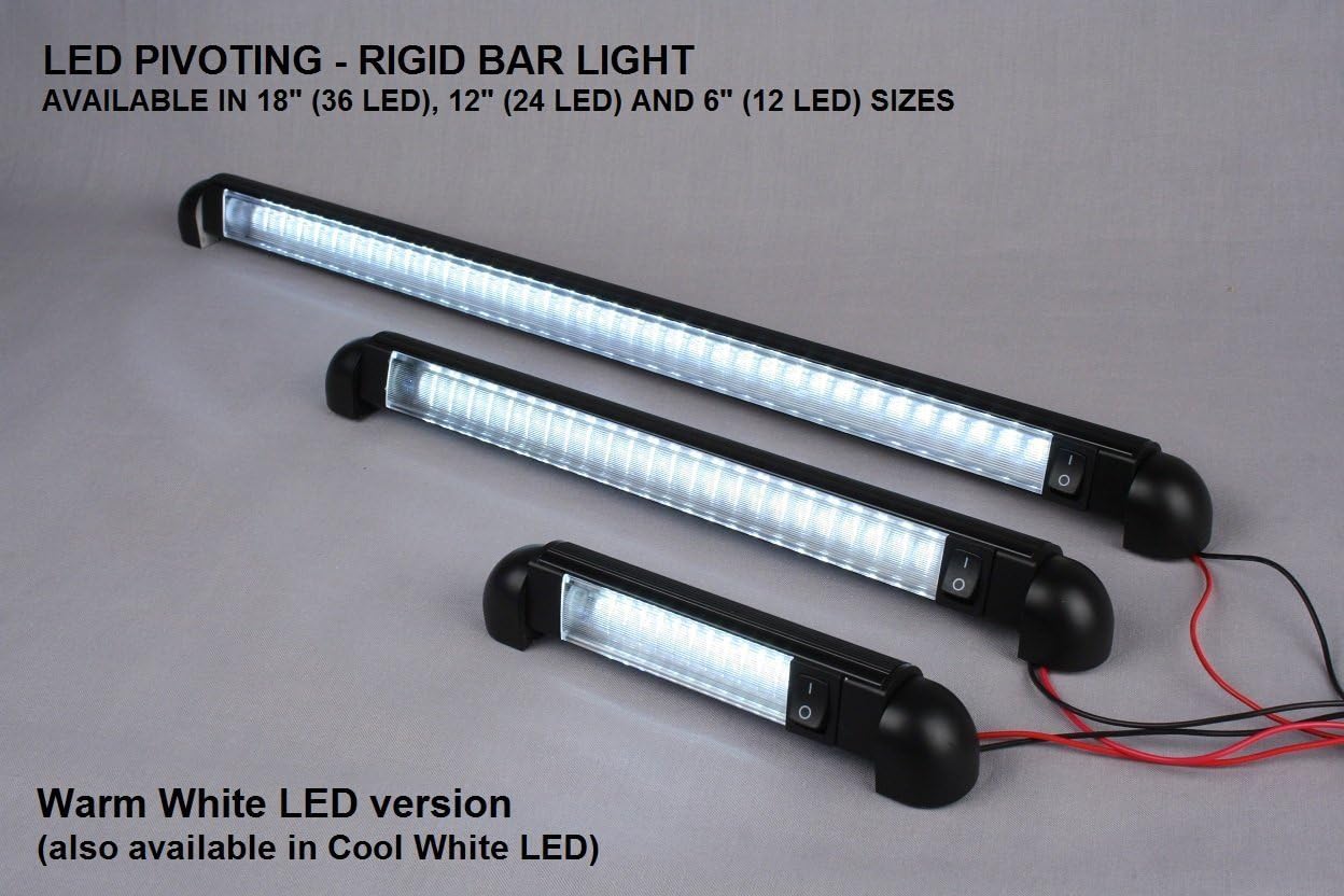 Led Bar Light - Pivoting, Water Proof, 18'' Lamp, 12 Volt Dc Led Courtesy Convenience Lamp, 18'' With On/Off Switch