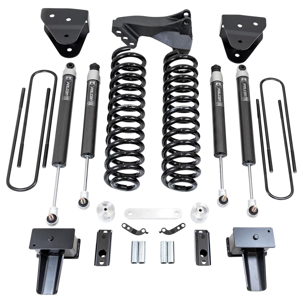 Readylift 49-27420 4'' Coil Spring Lift Kit With Falcon 1.1 Monotube Front/Rear Shocks And Front Track Bar Bracket For Ford F250/F350 Diesel 4Wd