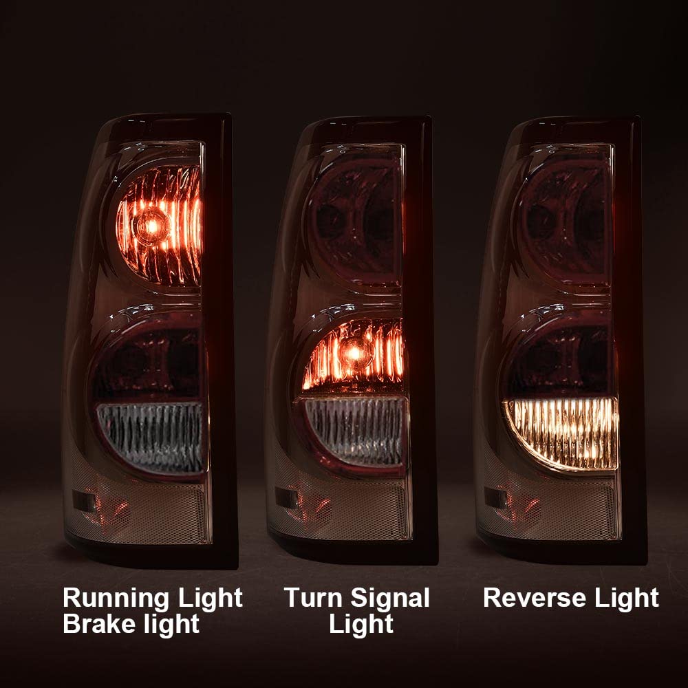 Pit66 Tail Lights Compatible With 2003 2004 2005 2006 Chevy Silverado Pickup Driver And Passenger Side Clear Lens Gm2800174, Gm2