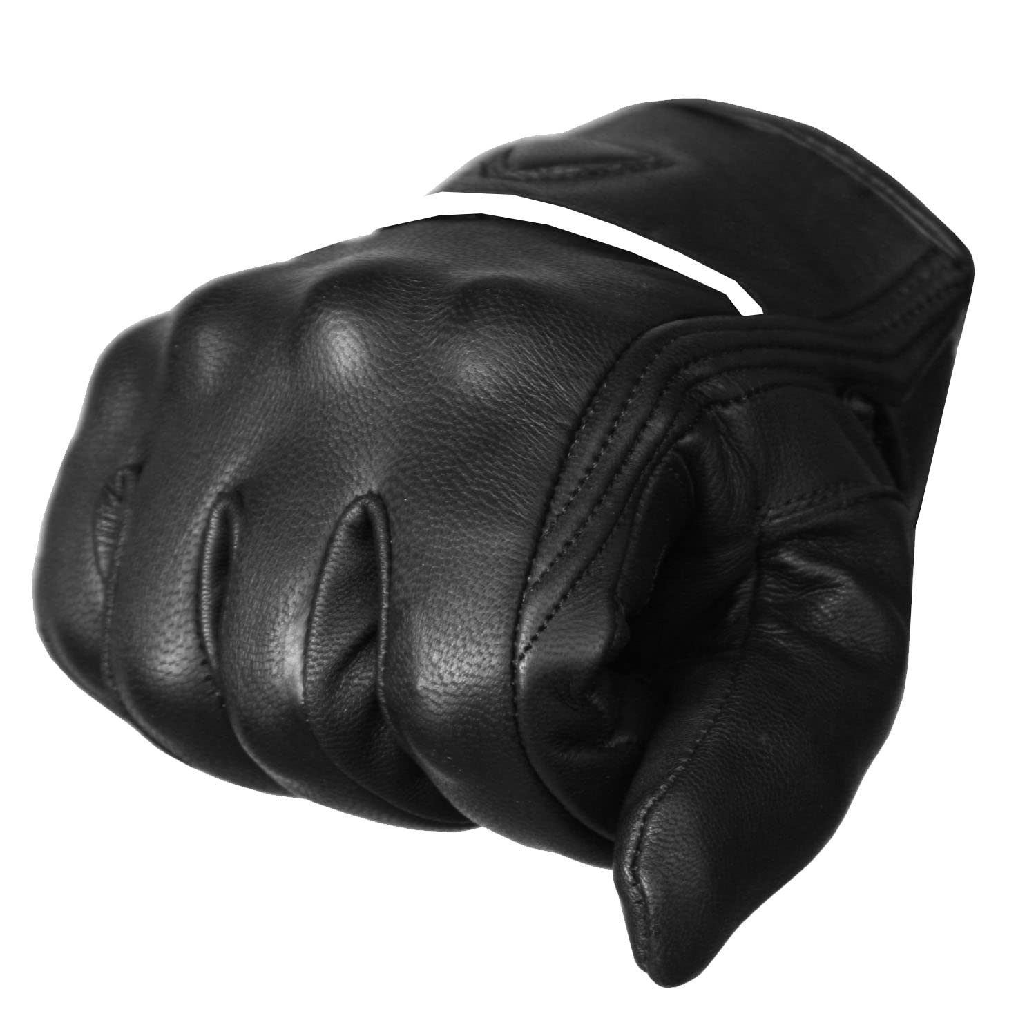Jackets 4 Bikes Men'S Premium Leather Street Motorcycle Protective Cruiser Biker Gel Gloves Blackwhite S