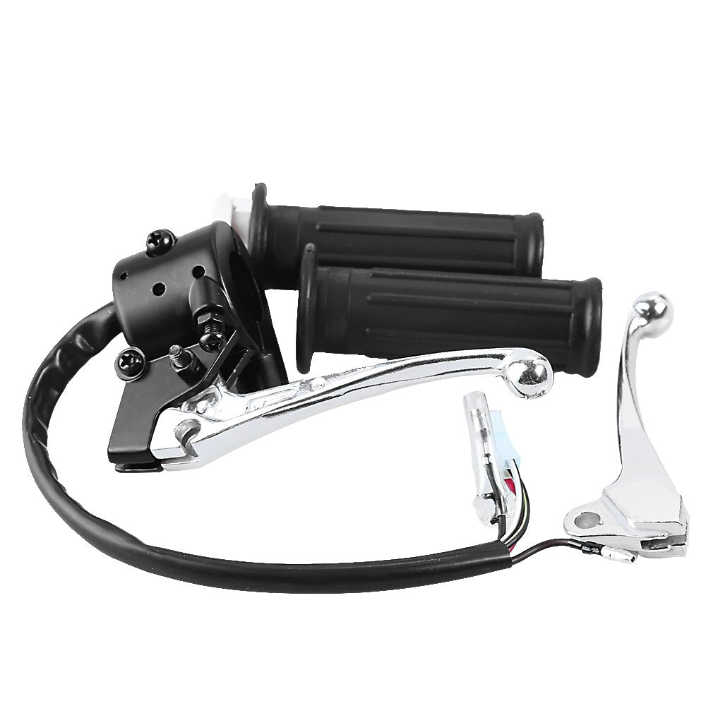 Throttle Housing Left Right Clutch Brake Lever Hand Grips Assembly Replacement For Yamaha Pw50 Y-Zinger 1981-2009 2012 2013 2014