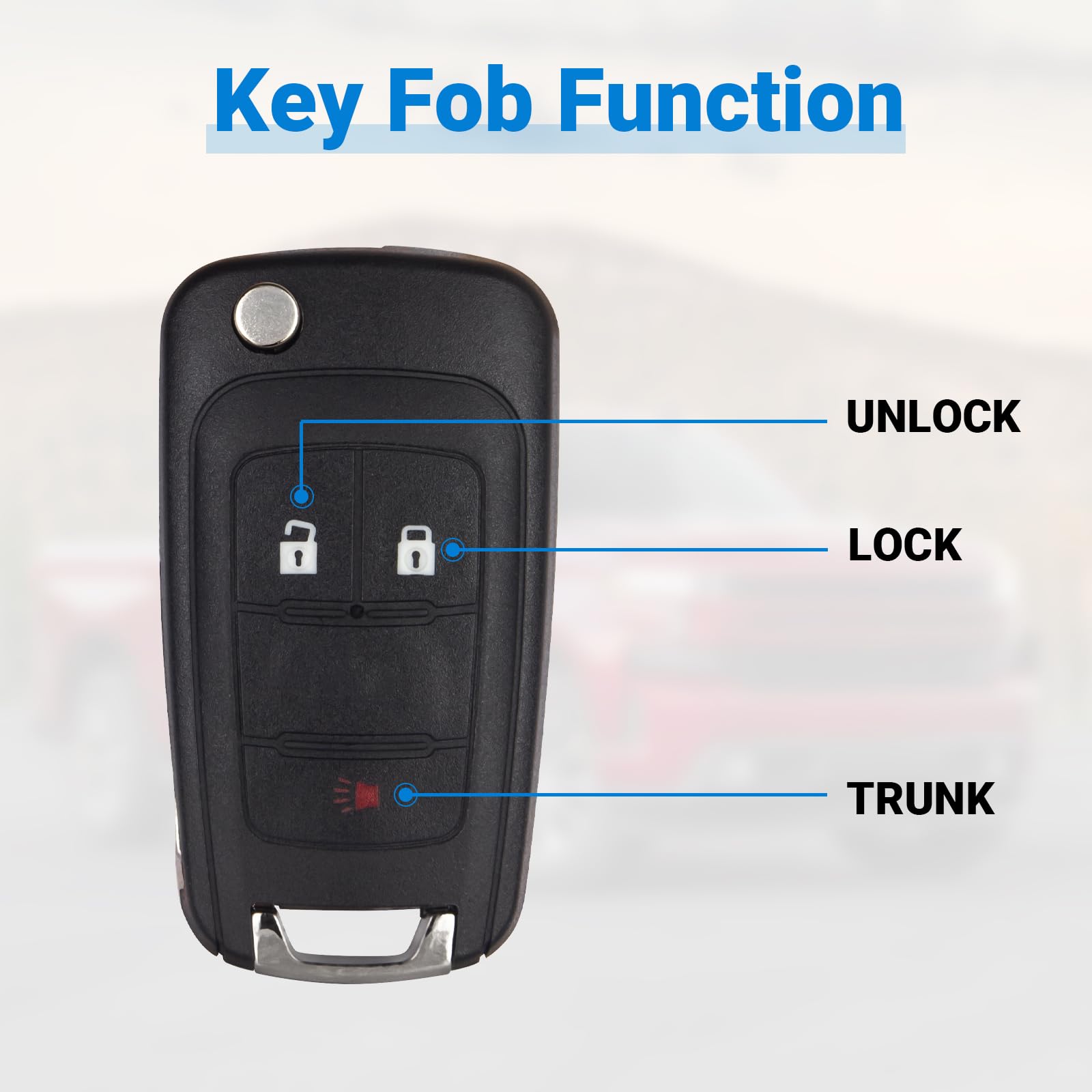 Car Key Fob Replacement for 2010-2017 Chevy Equinox/ Chevrolet Sonic/ GMC Terrain (OHT01060512) Flip Keyless Entry Remote (Set o