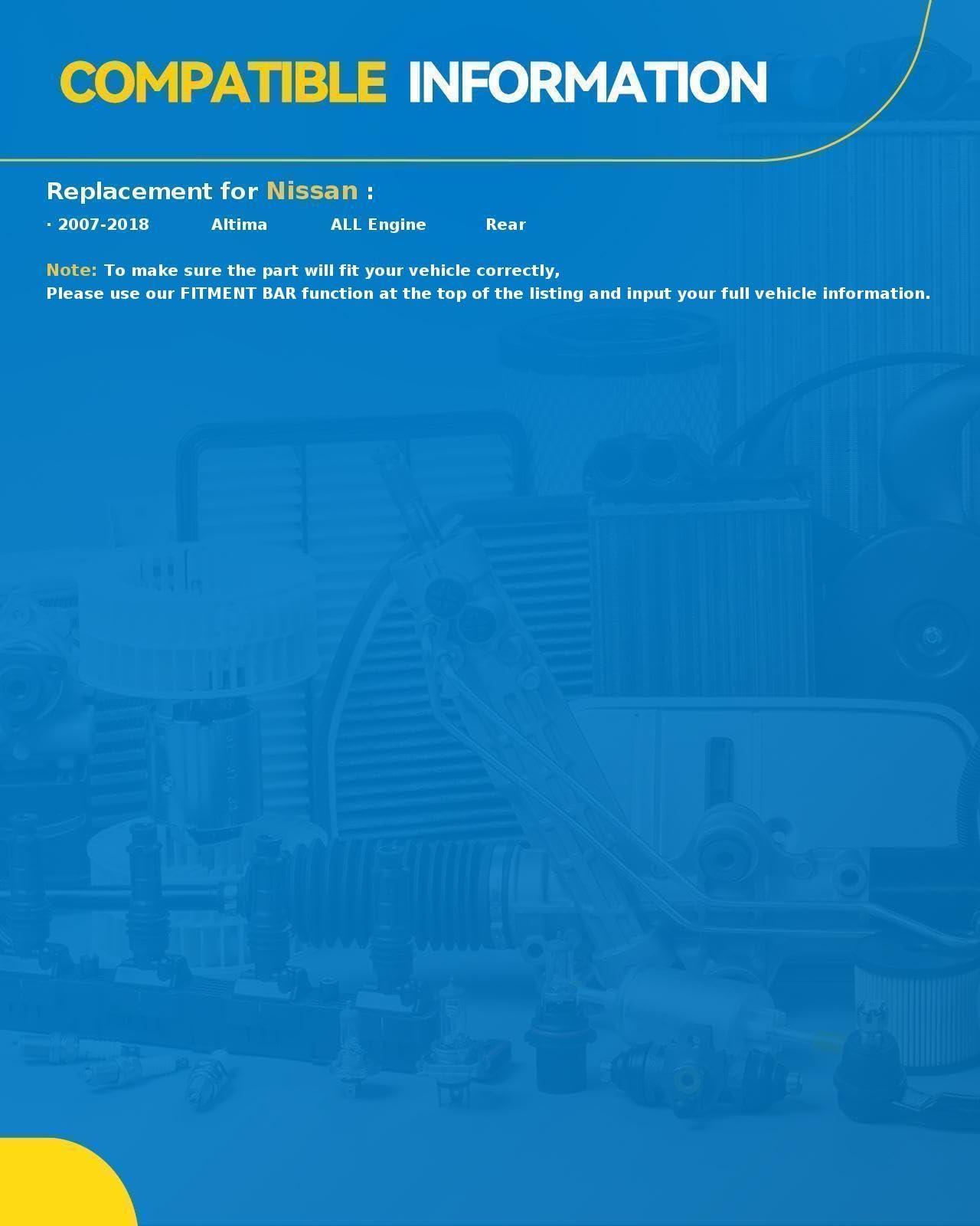 Philtop Rear Struts Shock Absorber Fit For Altima 2007-2018, Complete Struts With Coil Spring Assembly, Quick Suspension Loaded